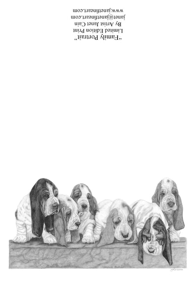 Basset Hound "Miniature" and "Notecard" Supporting Mid-Atlantic Basset Hound Rescue