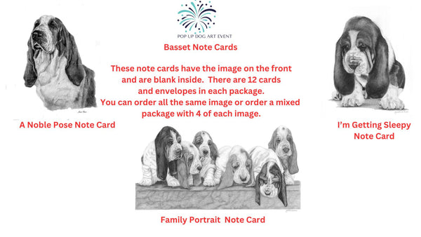 Basset Hound "Miniature" and "Notecard" Supporting Mid-Atlantic Basset Hound Rescue