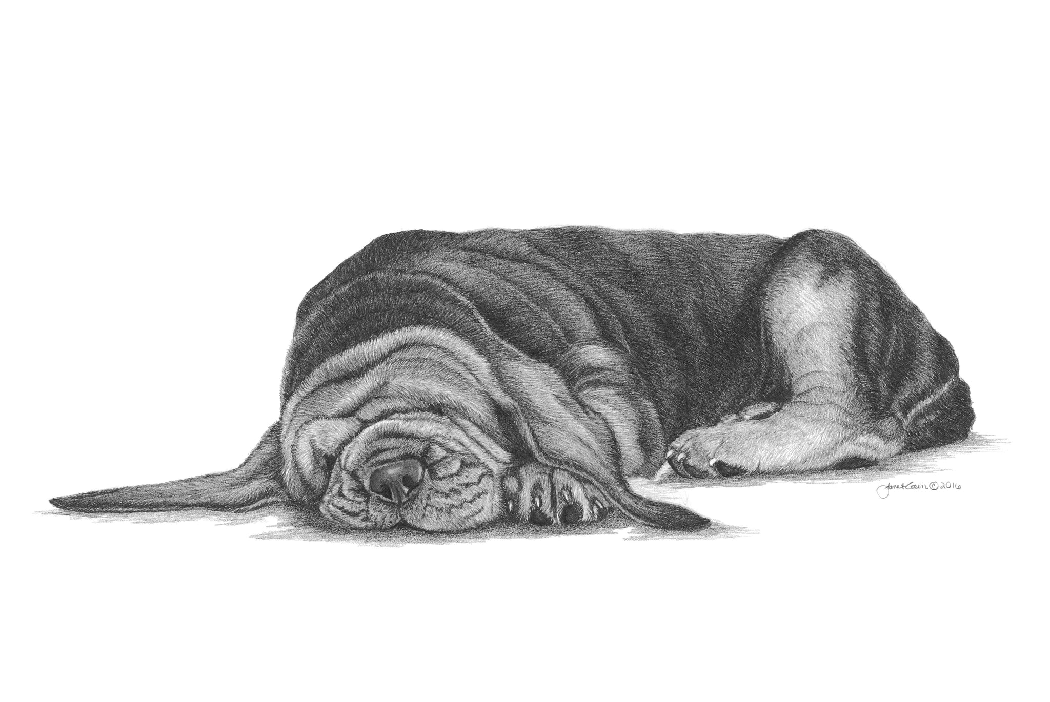 "Day is Done" Bloodhound MINIATURE