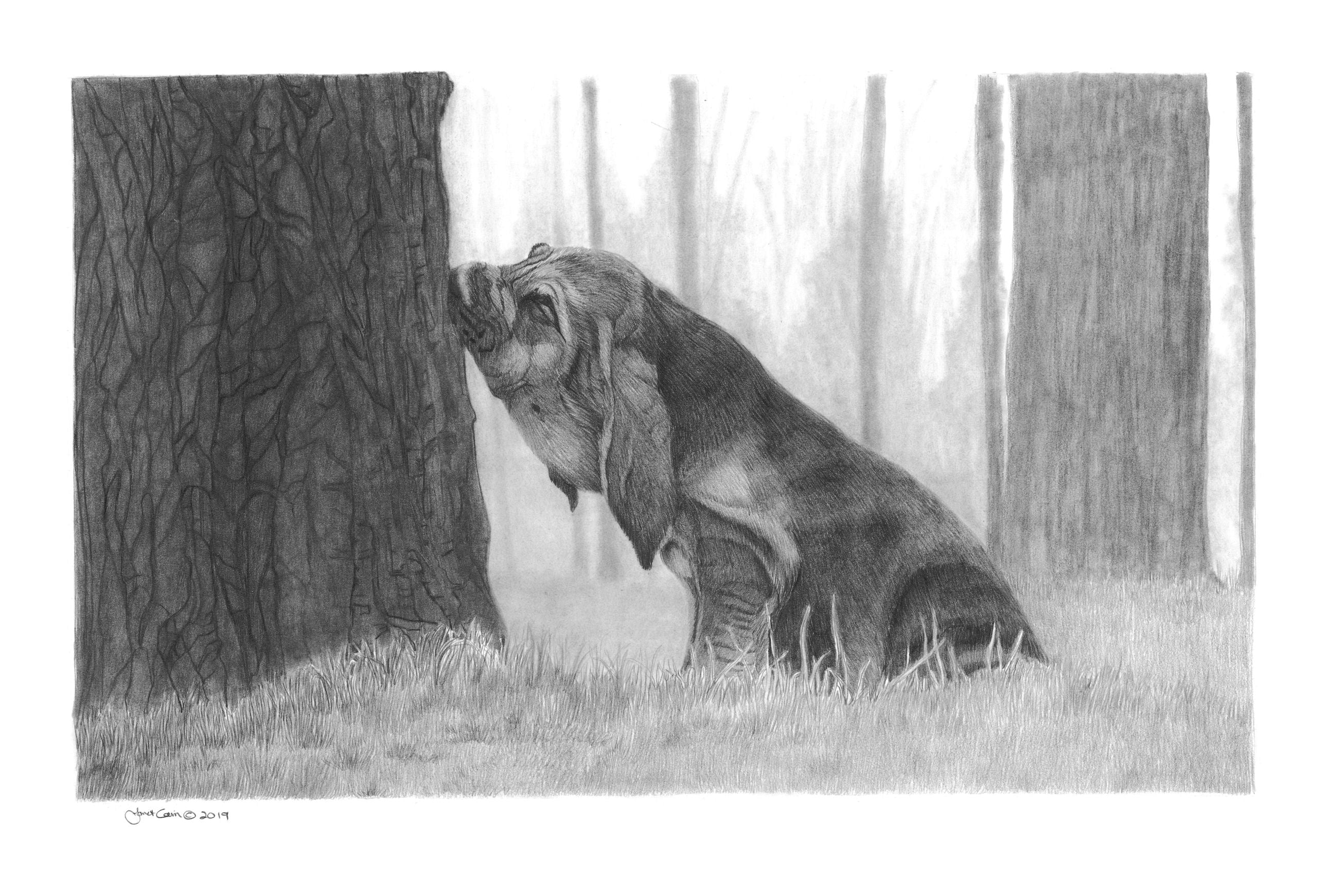 "End Of The Scent" Bloodhound MINIATURE