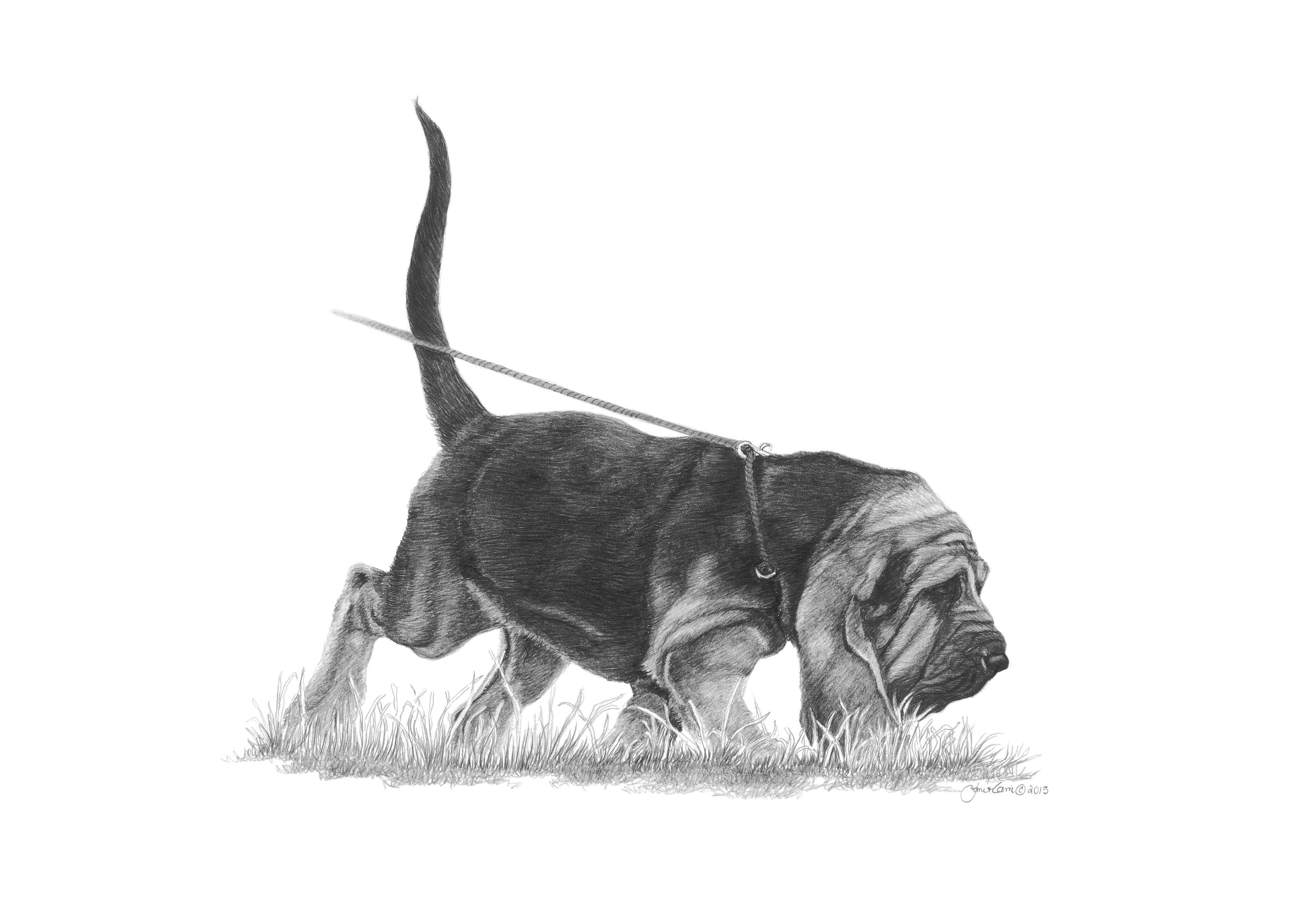 "Finding The Scent" Bloodhound MINIATURE