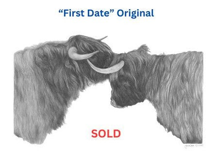 "First Date" ORIGINAL (Highland Cow)