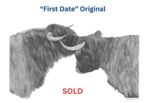 "First Date" ORIGINAL (Highland Cow)