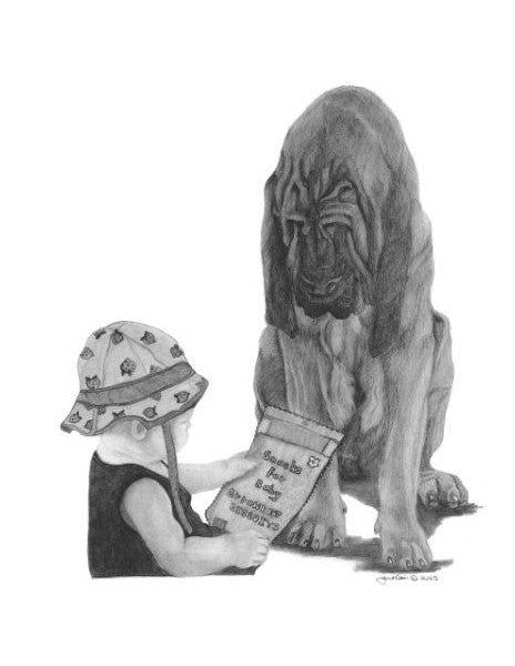 "Learning to Share" MINIATURES and NOTE CARDS Bloodhound