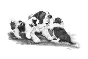 "Story Time"  MINIATURE - Saint Bernard