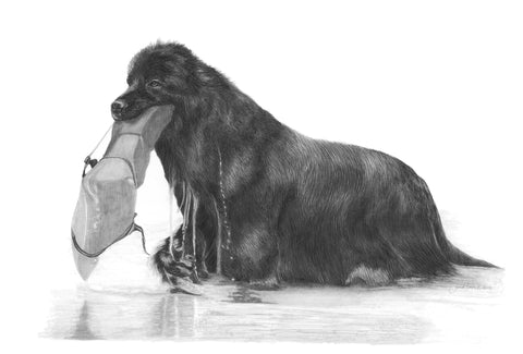 "The Retrieve" MINIATURE - Newfoundland
