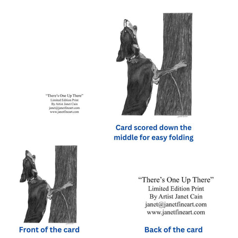 "There's One Up There" Coonhound Note Card