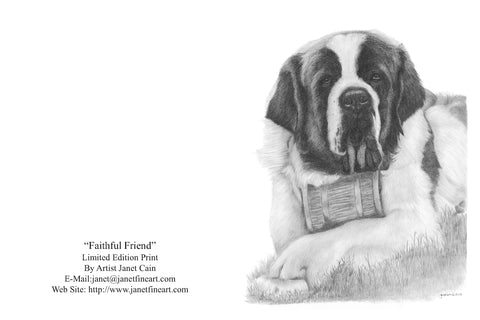 "Faithful Friend" NOTE CARDS - Saint Bernard