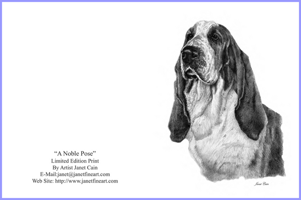 Basset Hound "Miniature" and "Notecard" Supporting Mid-Atlantic Basset Hound Rescue