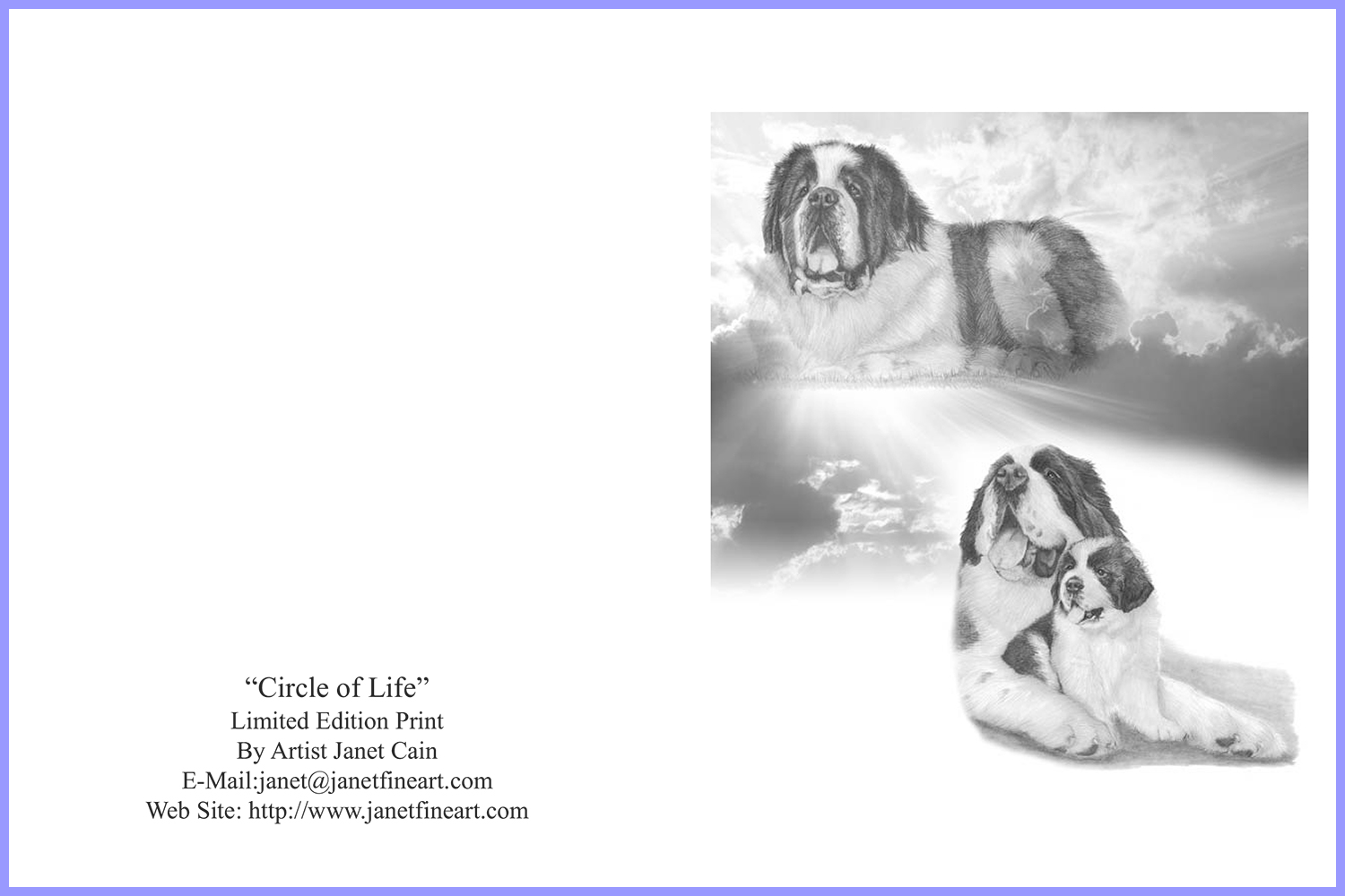 "The Circle of Life" (Saint Bernard) Note Cards