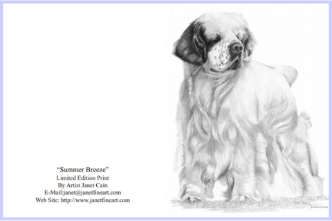 "Summer Breeze" (Clumber Spaniel) Note Cards